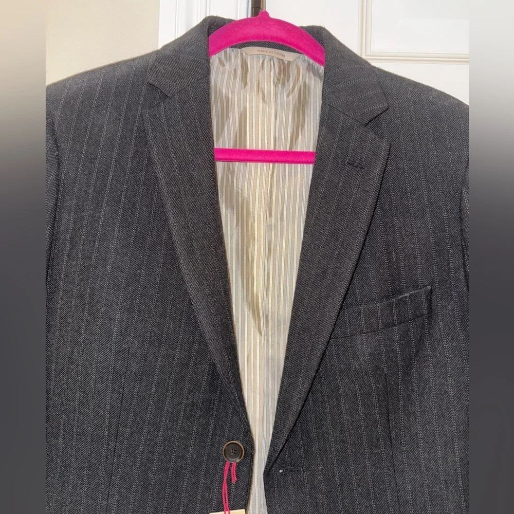 Men's Black Pinstripe Blazer Banana Republic Heritage Size 38 NWT